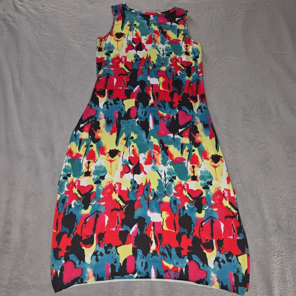 Hount Womens Abstract Watercolor Print Sleeveless Maxi Dress Red Blue Size Large - Picture 13 of 15